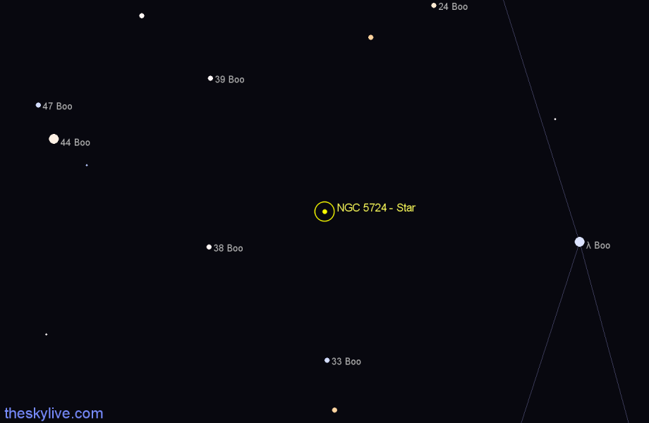 Finder chart NGC 5724 - Star in Boötes star