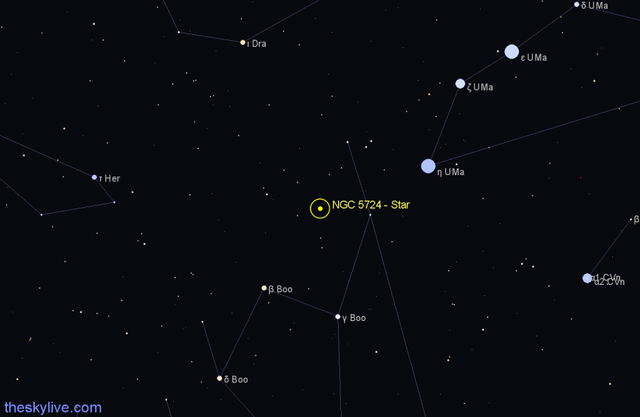 Finder chart NGC 5724 - Star in Boötes star