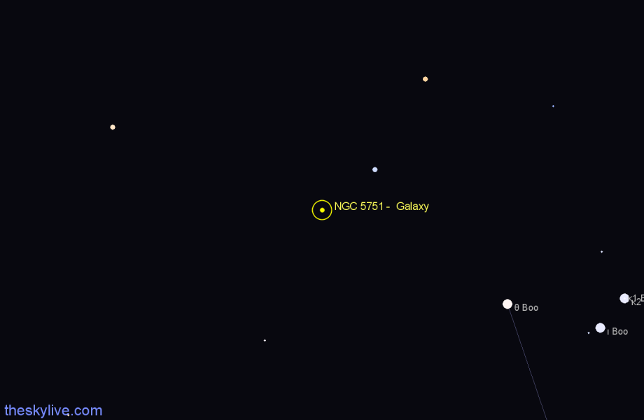 Finder chart NGC 5751 -  Galaxy in Boötes star