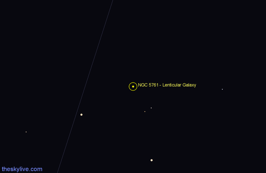 Finder chart NGC 5761 - Lenticular Galaxy in Libra star