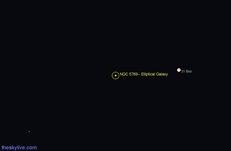 Finder chart NGC 5769 - Elliptical Galaxy in Boötes star