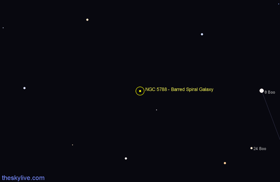 Finder chart NGC 5788 - Barred Spiral Galaxy in Boötes star