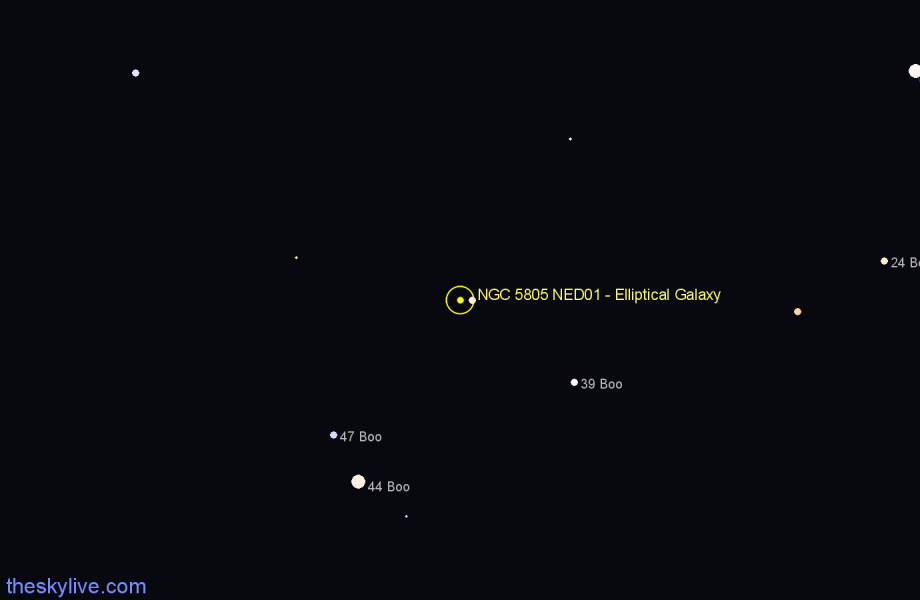 Finder chart NGC 5805 NED01 - Elliptical Galaxy in Boötes star