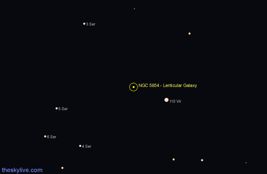 Finder chart NGC 5854 - Lenticular Galaxy in Virgo star