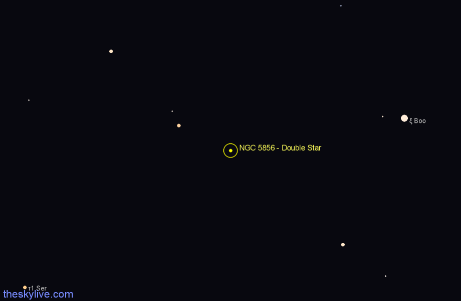 Finder chart NGC 5856 - Double Star in Boötes star