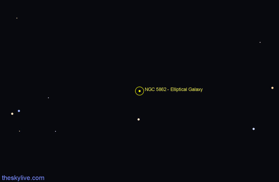 Finder chart NGC 5862 - Elliptical Galaxy in Draco star