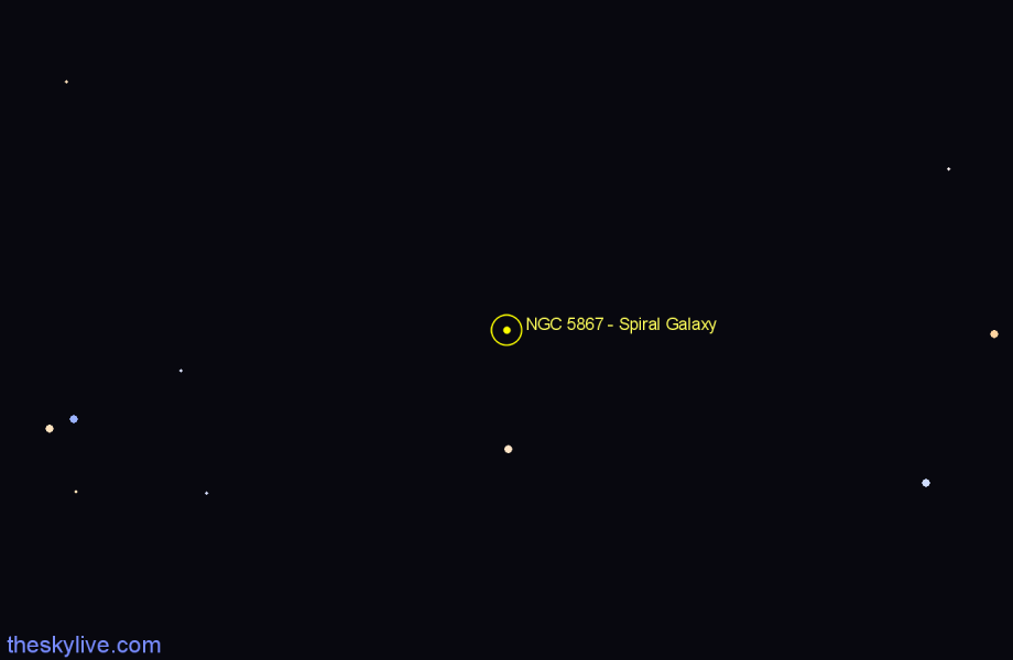 Finder chart NGC 5867 - Spiral Galaxy in Draco star