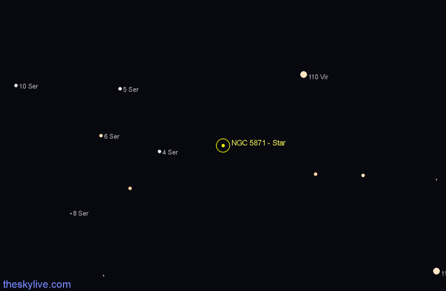 Finder chart NGC 5871 - Star in Virgo star