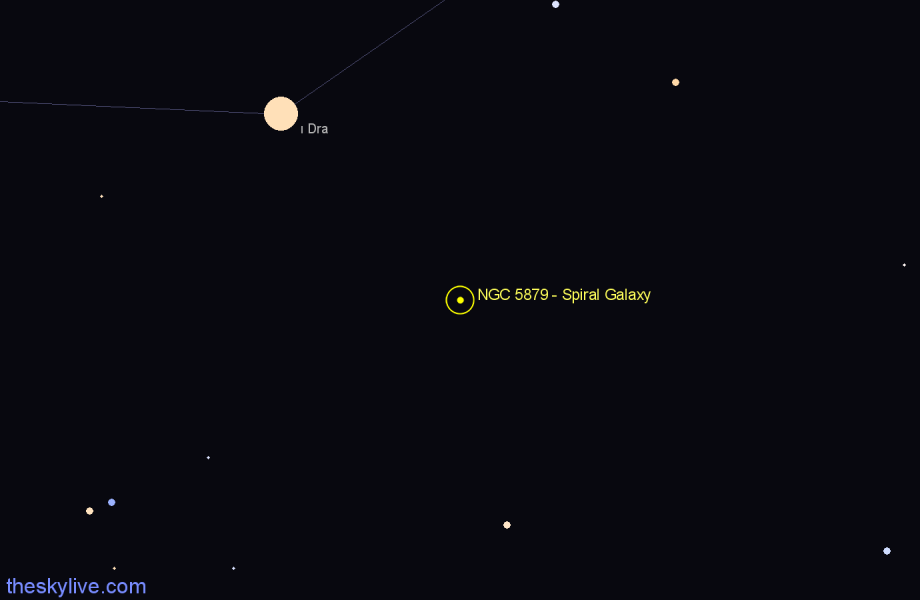 Finder chart NGC 5879 - Spiral Galaxy in Draco star