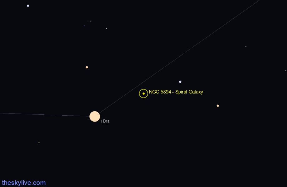 Finder chart NGC 5894 - Spiral Galaxy in Draco star