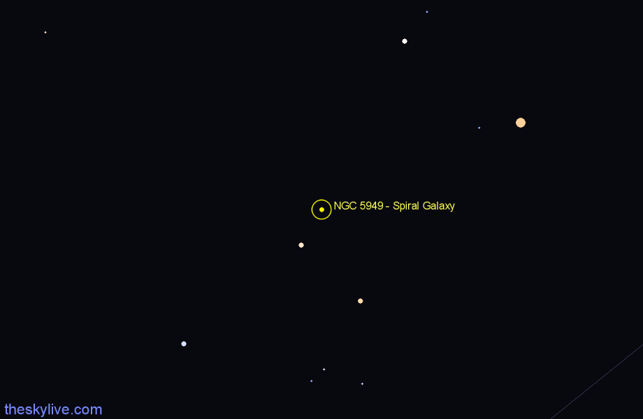 Finder chart NGC 5949 - Spiral Galaxy in Draco star