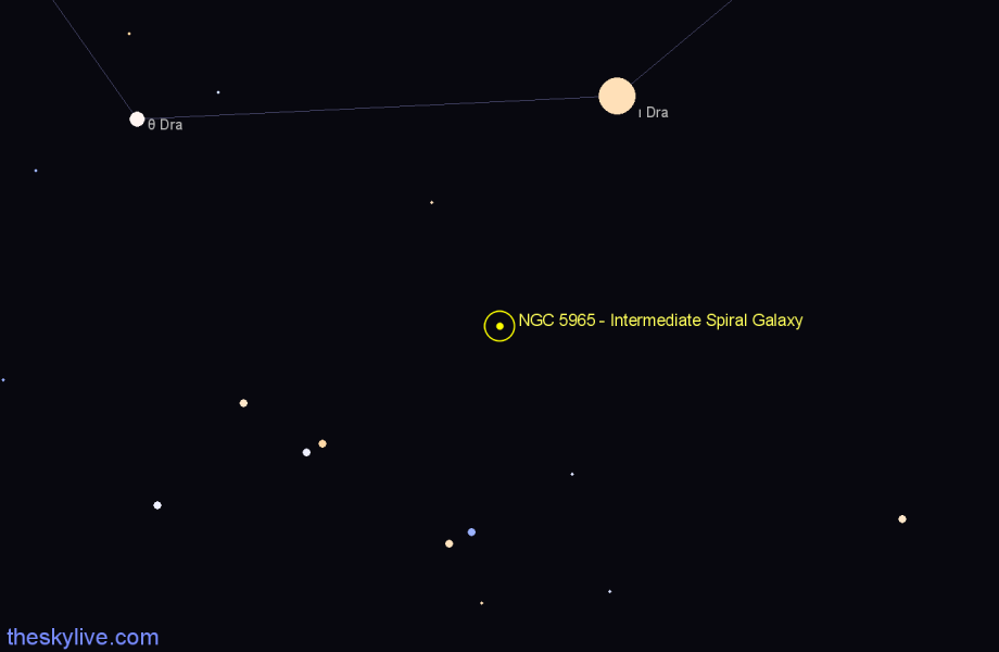 Finder chart NGC 5965 - Intermediate Spiral Galaxy in Draco star