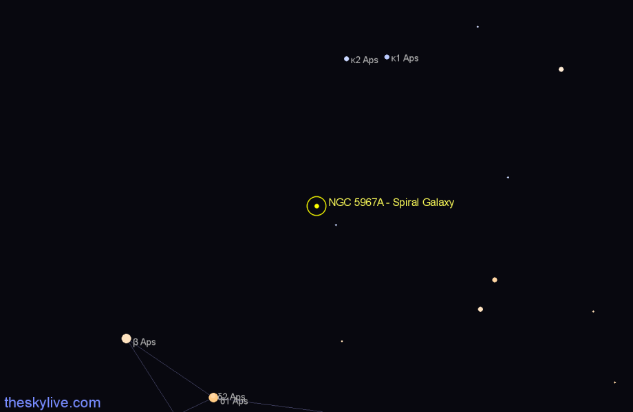 Finder chart NGC 5967A - Spiral Galaxy in Apus star