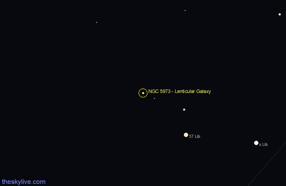 Finder chart NGC 5973 - Lenticular Galaxy in Libra star