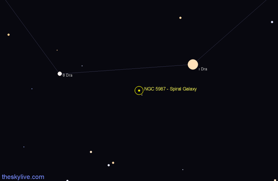 Finder chart NGC 5987 - Spiral Galaxy in Draco star