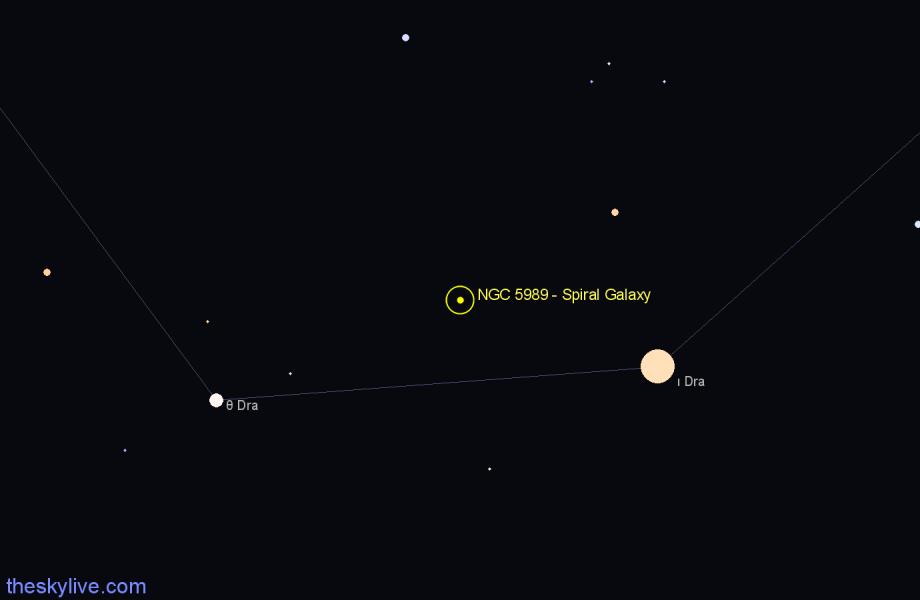 Finder chart NGC 5989 - Spiral Galaxy in Draco star