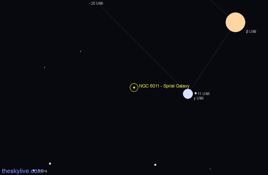 Finder chart NGC 6011 - Spiral Galaxy in Ursa Minor star