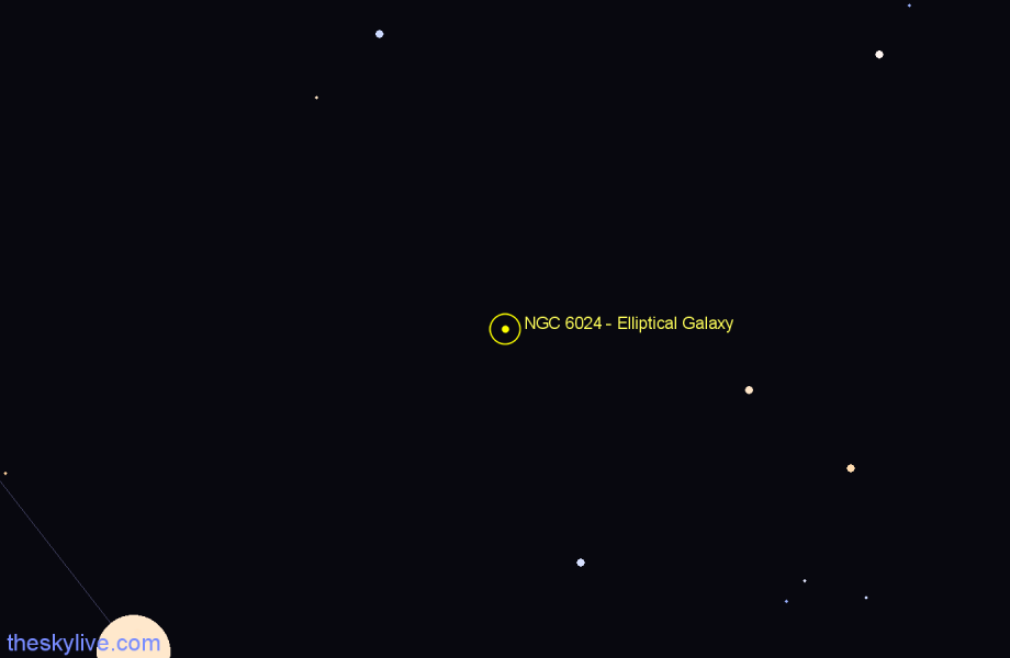 Finder chart NGC 6024 - Elliptical Galaxy in Draco star