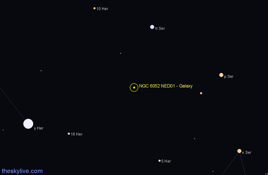 Finder chart NGC 6052 NED01 - Galaxy in Hercules star