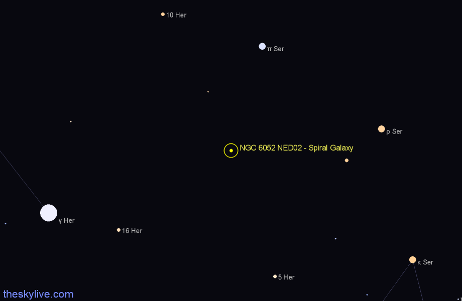 Finder chart NGC 6052 NED02 - Spiral Galaxy in Hercules star