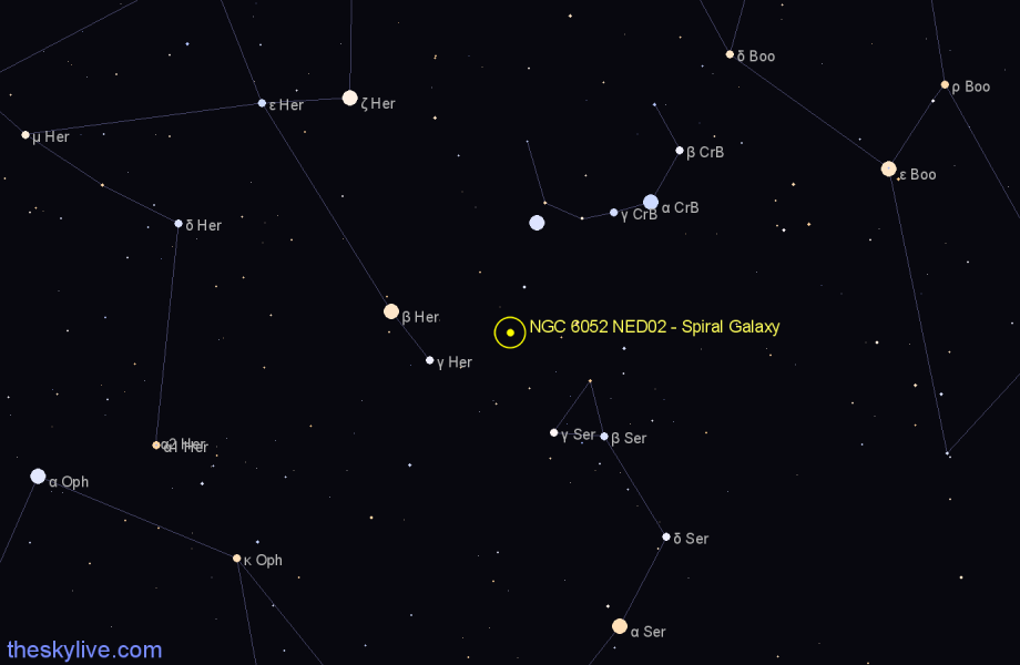 Finder chart NGC 6052 NED02 - Spiral Galaxy in Hercules star