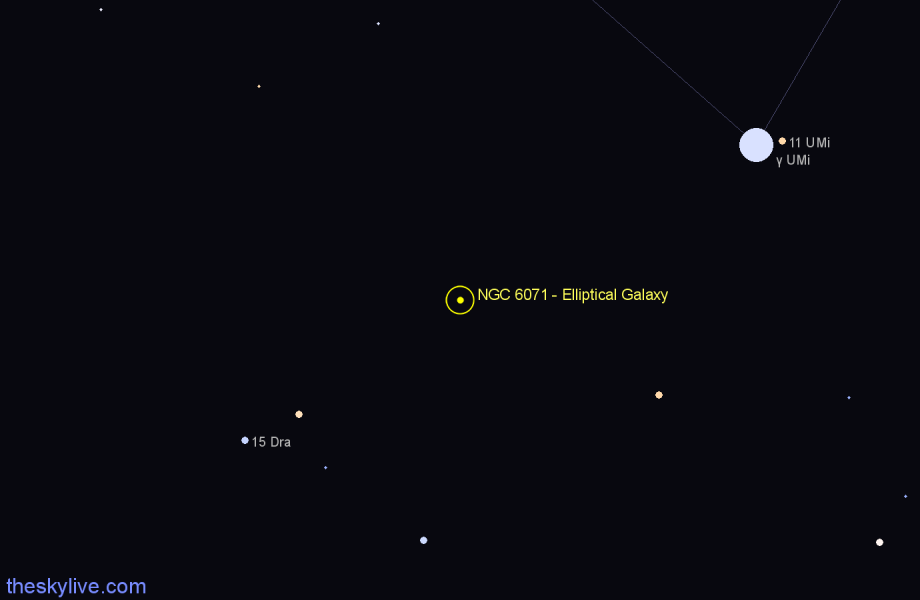 Finder chart NGC 6071 - Elliptical Galaxy in Ursa Minor star