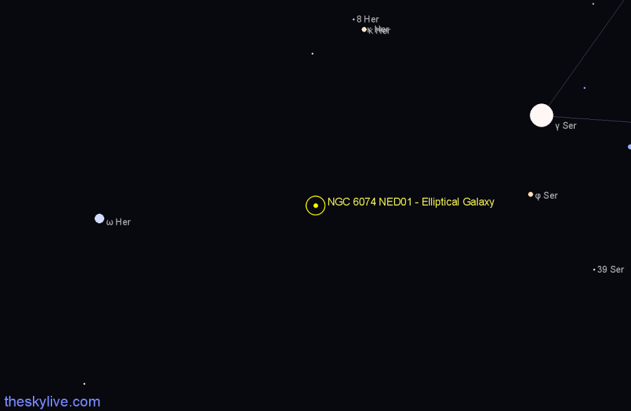 Finder chart NGC 6074 NED01 - Elliptical Galaxy in Hercules star