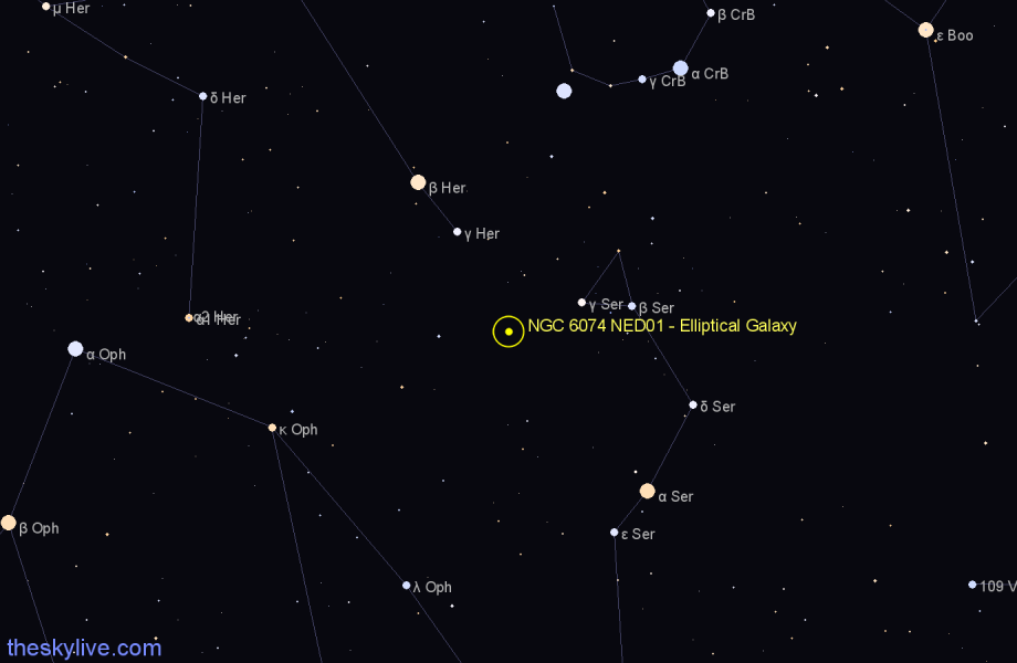 Finder chart NGC 6074 NED01 - Elliptical Galaxy in Hercules star
