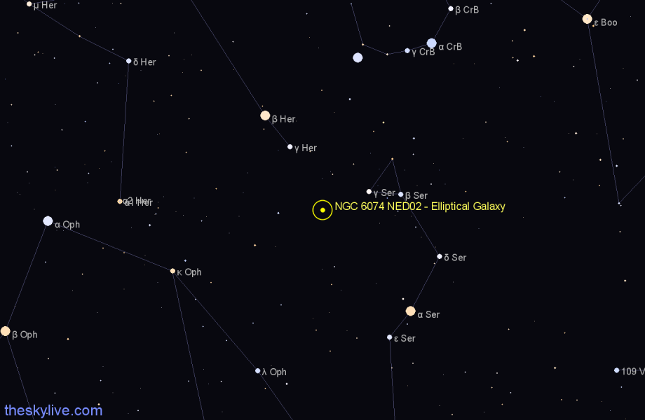 Finder chart NGC 6074 NED02 - Elliptical Galaxy in Hercules star