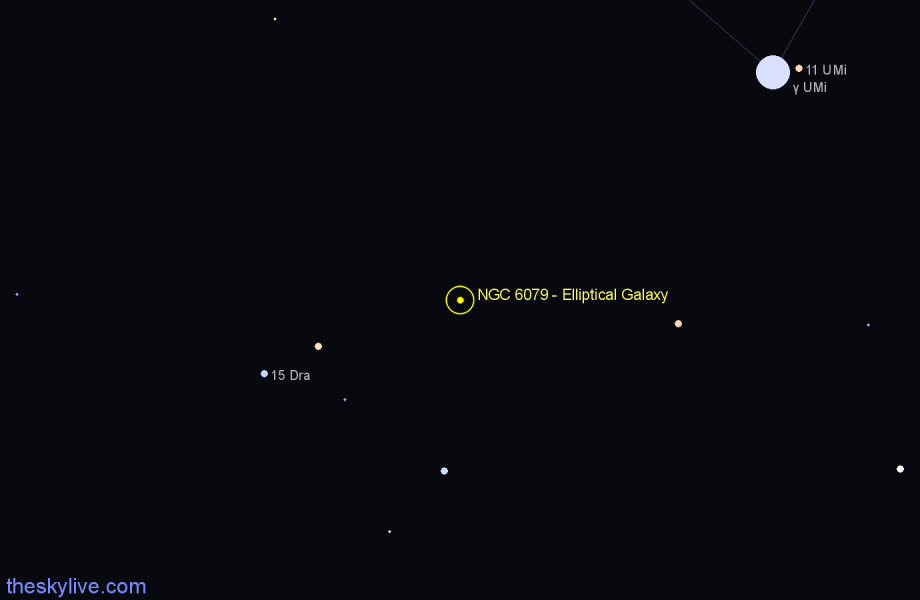 Finder chart NGC 6079 - Elliptical Galaxy in Draco star