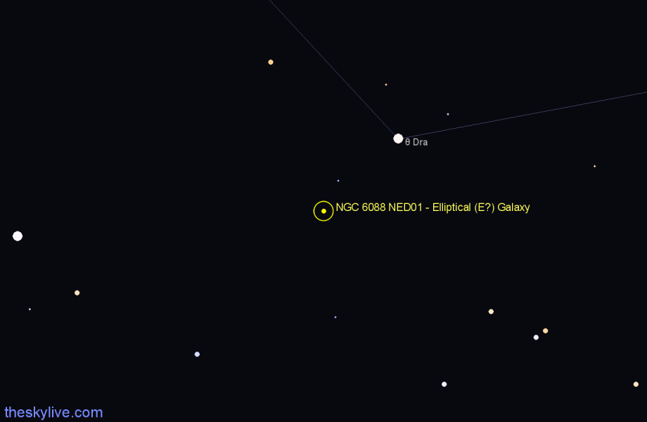 Finder chart NGC 6088 NED01 - Elliptical (E?) Galaxy in Draco star