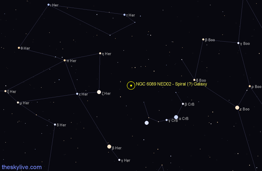 Finder chart NGC 6089 NED02 - Spiral (?) Galaxy in Corona Borealis star
