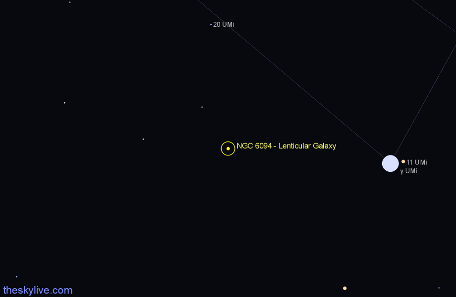 Finder chart NGC 6094 - Lenticular Galaxy in Ursa Minor star