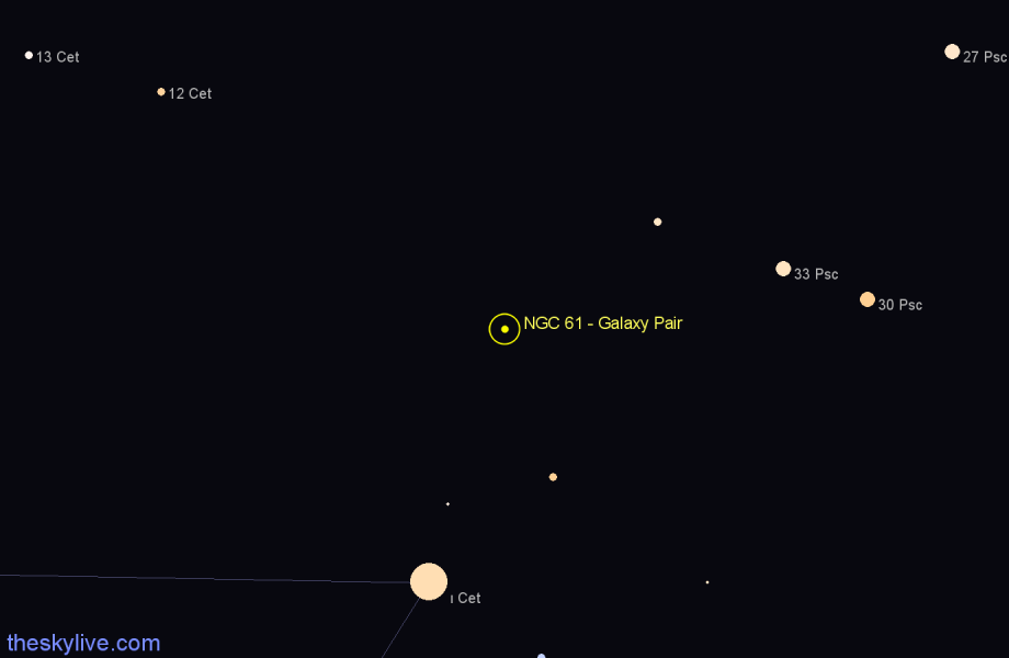 Finder chart NGC 61 - Galaxy Pair in Pisces star