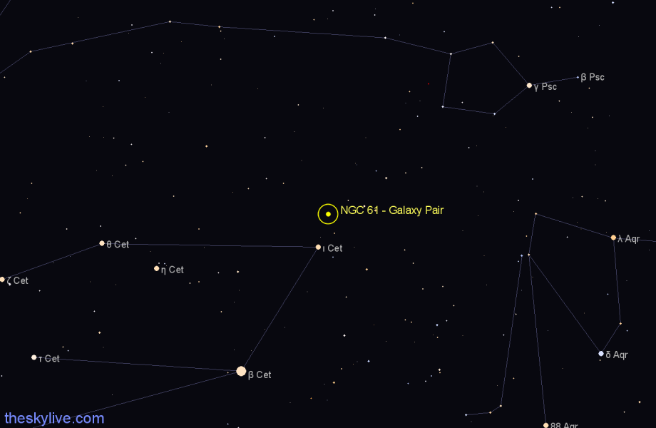 Finder chart NGC 61 - Galaxy Pair in Pisces star