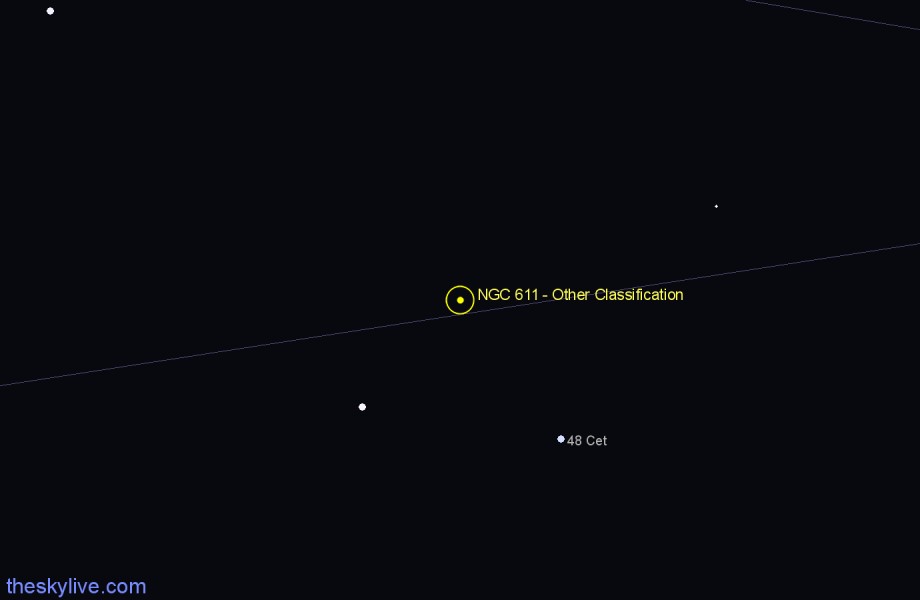 Finder chart NGC 611 - Other Classification in Cetus star