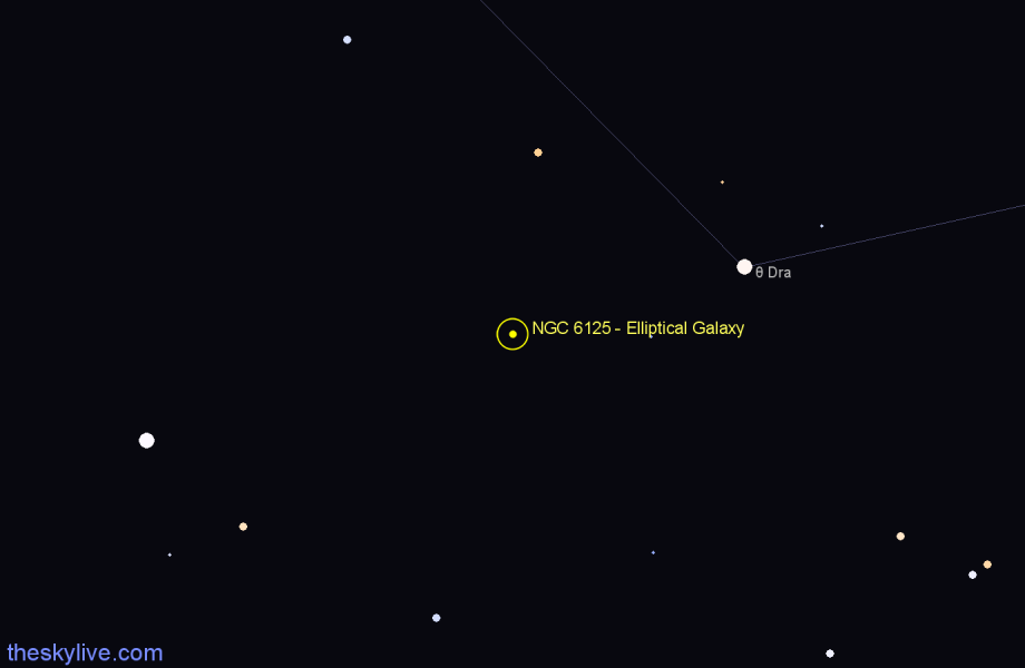 Finder chart NGC 6125 - Elliptical Galaxy in Draco star
