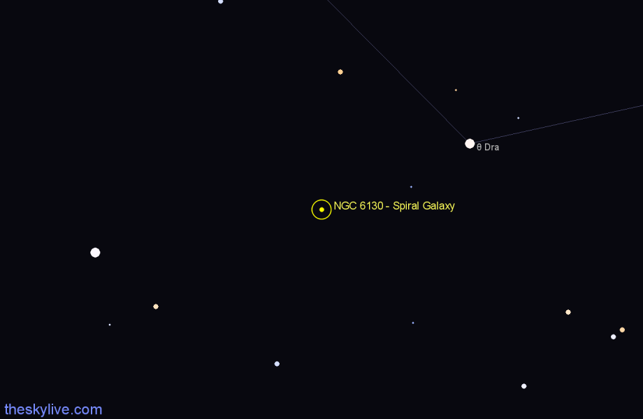 Finder chart NGC 6130 - Spiral Galaxy in Draco star