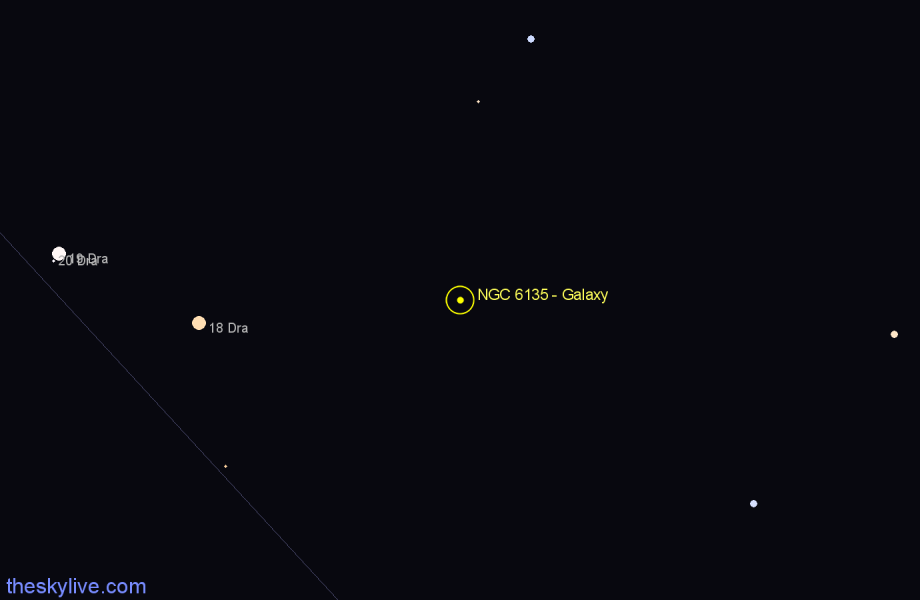 Finder chart NGC 6135 - Galaxy in Draco star