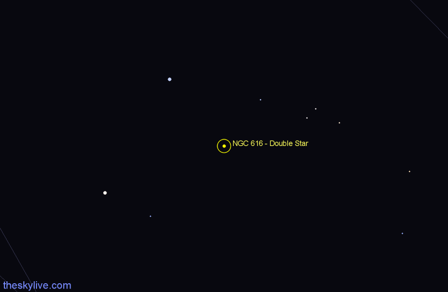 Finder chart NGC 616 - Double Star in Triangulum star