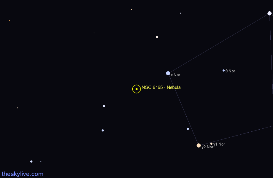 Finder chart NGC 6165 - Nebula in Ara star