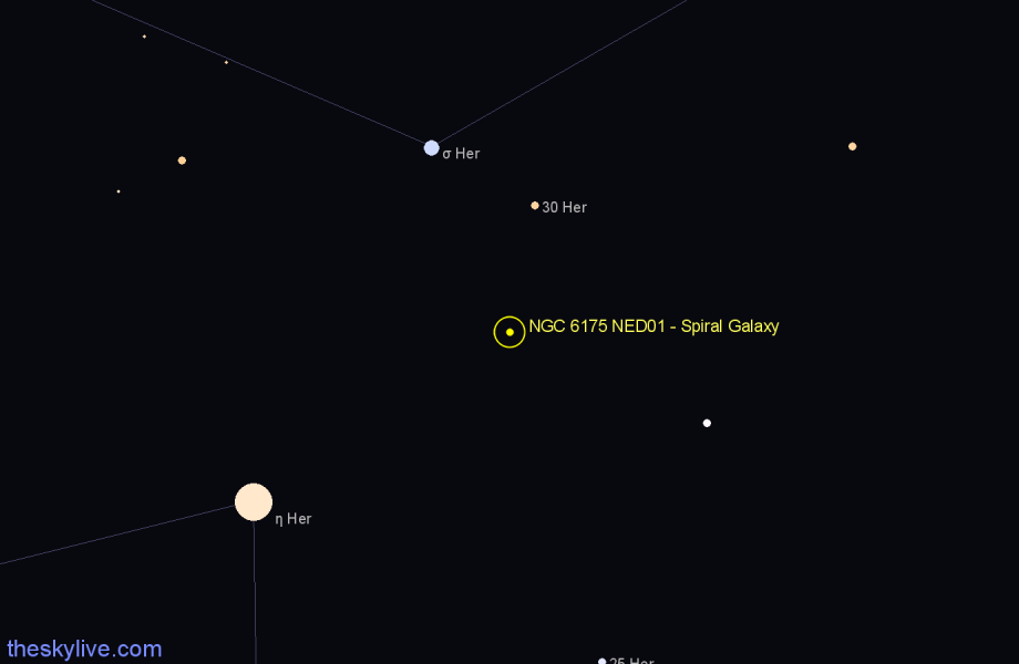 Finder chart NGC 6175 NED01 - Spiral Galaxy in Hercules star