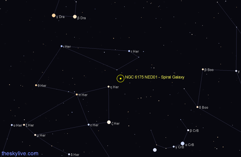 Finder chart NGC 6175 NED01 - Spiral Galaxy in Hercules star