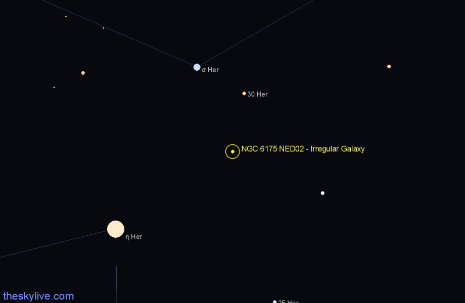 Finder chart NGC 6175 NED02 - Irregular Galaxy in Hercules star