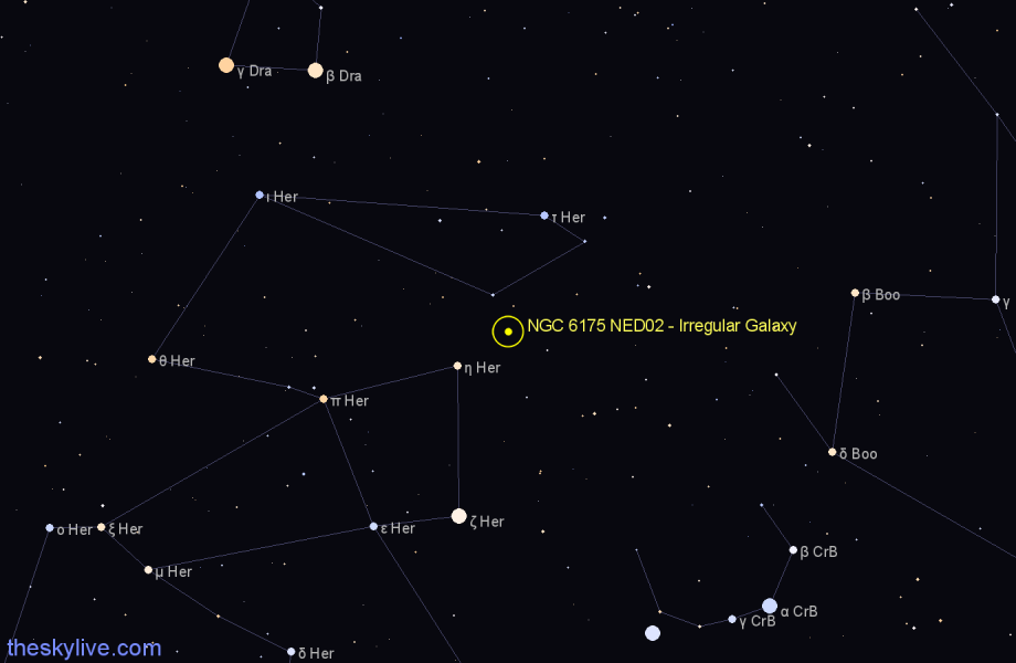 Finder chart NGC 6175 NED02 - Irregular Galaxy in Hercules star