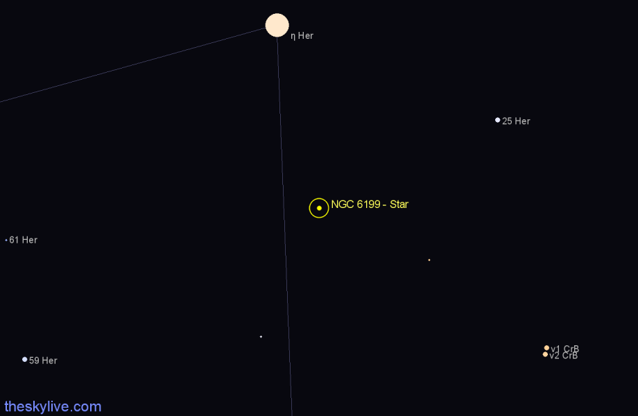 Finder chart NGC 6199 - Star in Hercules star