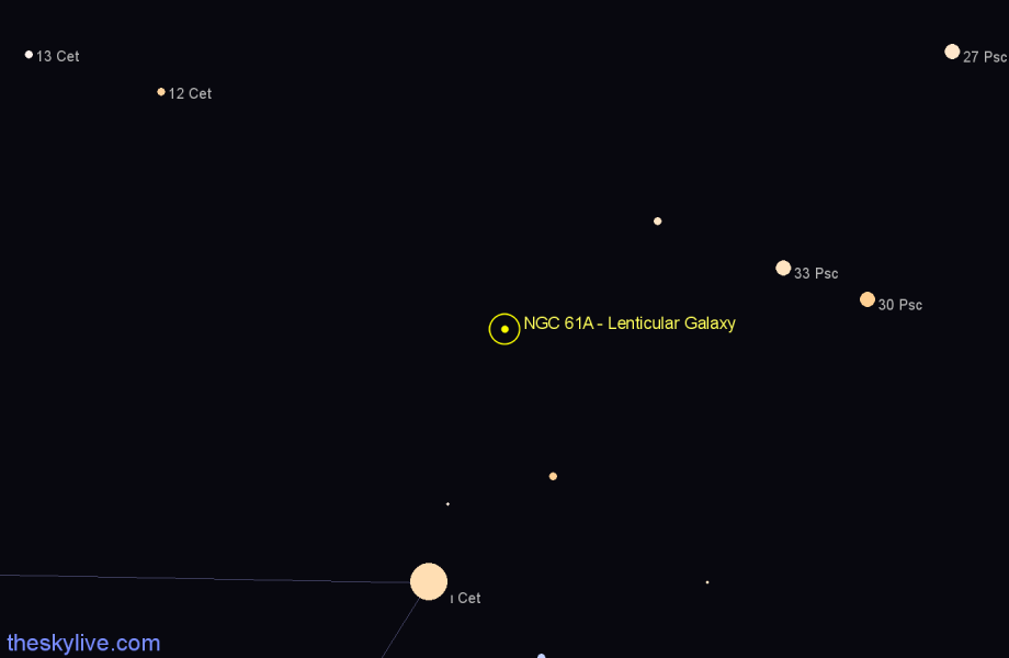 Finder chart NGC 61A - Lenticular Galaxy in Pisces star