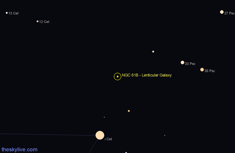 Finder chart NGC 61B - Lenticular Galaxy in Pisces star