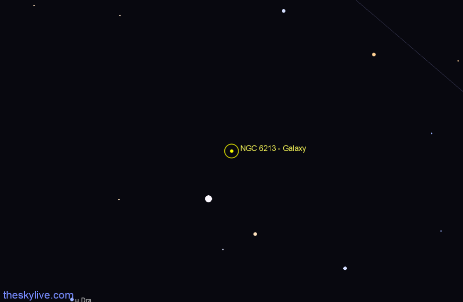 Finder chart NGC 6213 - Galaxy in Draco star