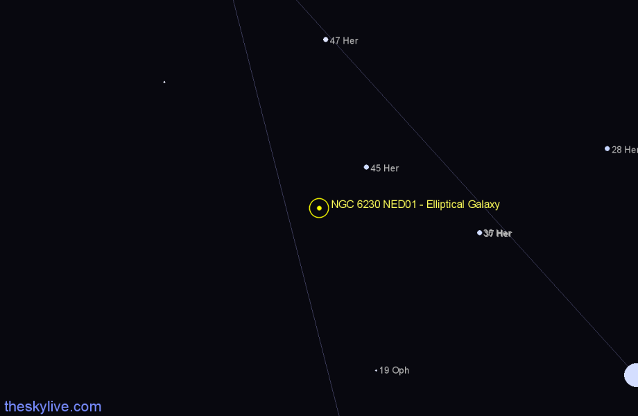 Finder chart NGC 6230 NED01 - Elliptical Galaxy in Ophiuchus star